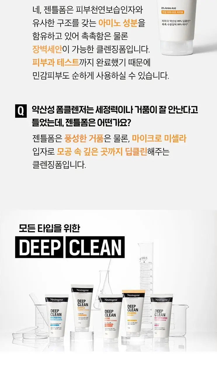[저자극장벽케어] 뉴트로지나 딥클린 젠틀 포밍 클렌저 150g 기획(+100g) 상세페이지 15
